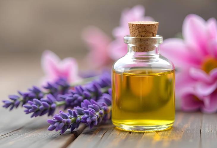 Lavender Oil Pure Essence in a Glass Bottle